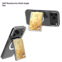 Support magnétique vertical flexible pour cartes avec béquille, coque transparente en PC pour téléphone, aimant puissant, support horizontal portable