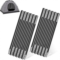 Poteaux de tente en fibre de verre de remplacement, pré-assemblés, noirs, 482,6 cm, 0,79 kg, pour camping, randonnée, trekking, usage extérieur