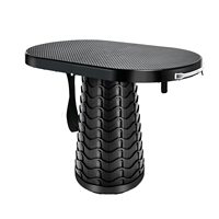 Table de camping pliable multifonctionnelle Tabouret de voyage Table rétractable télescopique pliable