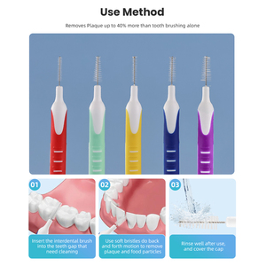 Limpieza profunda Dientes Gap Cepillos interdentales Bio Color Soft PP Mango Diseño Cepillo interdental para <span class=keywords><strong>brazales</strong></span> - Product Image 4