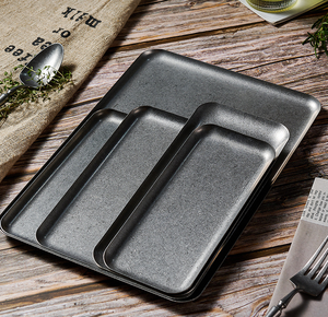 Plateau carré <span class=keywords><strong>en</strong></span> acier inoxydable vintage coré<span class=keywords><strong>en</strong></span> avec logo personnalisé, durable, écologique, design rétro, pour les fêtes, les cafés - Product Image 1