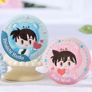 Badges en aluminium brodés <span class=keywords><strong>Detective</strong></span> <span class=keywords><strong>Conan</strong></span> - Shinichi Ran Kaito Kuroba, articles de collection de personnages, boîte mystère, 14 ans et plus, unisexe - Product Image 2