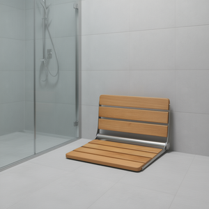 Siège de douche pliant en chêne 16,1 x 13,4, banc mural pliable, design minimaliste pour la maison - Product Image 2