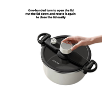 Casserole à soupe grande capacité en acier inoxydable avec couvercle en verre émaillé de 18 cm, marque privée, écologique, cuisson rapide sous pression