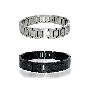 Bracciale da Uomo in Acciaio Inossidabile con Catena a Maglie, Placcato Oro <span class=keywords><strong>di</strong></span> <span class=keywords><strong>Lusso</strong></span> con Texture Coccodrillo, Gioiello Ipoallergenico Senza Nichel - Product Image 3