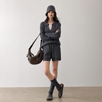 Ensemble deux pièces en cachemire pur à 100 %, col roulé, tricot torsadé, pull et short pour femme, style décontracté, automne-hiver, ensemble de détente
