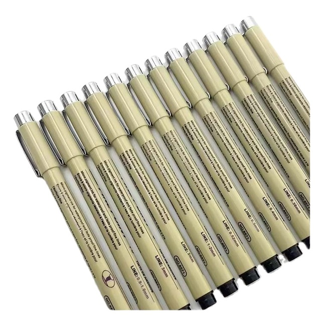 Professional 12pcs Black Micro-Pen Fineliner Ink Pens Waterproof Archival Drawing Pens for Art Watercolor Sketching Manga Design