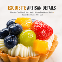 Mainan Squishy Tart Buah Mini, Hadiah Fidget Dessert Realistis untuk Anak-anak dan Dewasa, Tema Toko Roti, Display Retail, Grosir