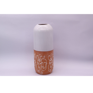 Vase à fleurs en céramique, finition en porcelaine et terre cuite, vase élégant fait à la main pour l'intérieur, l'extérieur, la maison, le bureau, centre de table, jardinières - Product Image 1