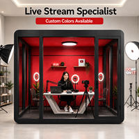 Cabine de bureau modulaire insonorisée pour réunions, studio acoustique pour diffusion en direct, salle privée silencieuse pour 4 à 6 personnes Sinjoyin
