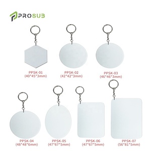 Prosub Sublimation Blank Keychains Plastic PBT Double Sided Diy Sublimation Key Chain