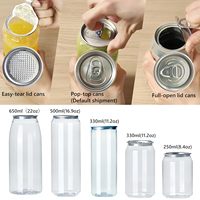 Bouteilles de jus jetables de 330 ml/500 ml, gobelets en plastique avec couvercles à clapet, contenants refermables pour thé au lait de boba, smoothies, desserts, gâteaux