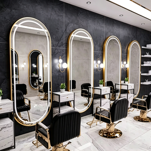 Modern Luxury <b>LED</b> <b>Light</b> Salon <b>Mirror</b> Hairdressing Equipment Furniture Set for Beauty & Barber Shops - Product Image 1