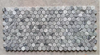 Carreau de mosaïque en marbre de style parquet moderne de luxe hexagone conception 3D pour balcon piscine au sol salon sol conception graphique