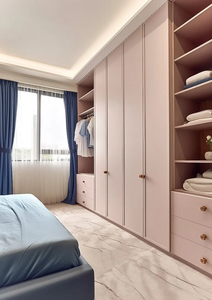 Muebles de dormitorio principal hechos a medida, lujo estilo Japandi, vestidor personalizado, armario empotrado de MDF con almacenamiento a medida. - Product Image 5