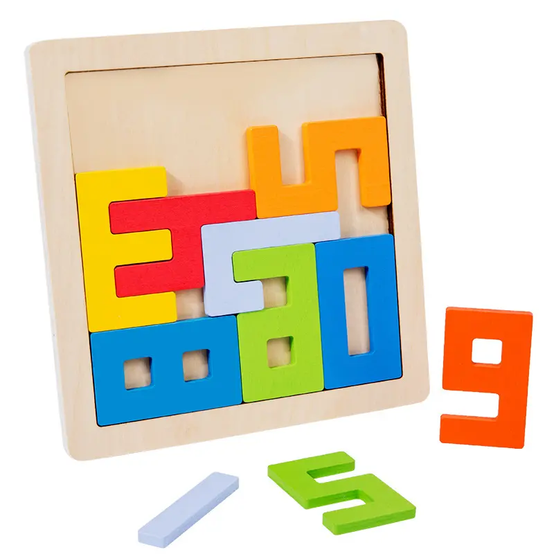 Puzzle per l'apprendimento dei bambini giocattoli per lo sviluppo educativo in età prescolare regalo puzzle con numeri arabi Montessori in legno