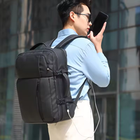 Tas Laptop Bisnis Pria Anti Maling yang Dapat Diperluas, Kapasitas Besar, Tas Travel Tahan Air dengan USB