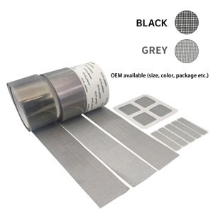 Nastro autoadesivo per la riparazione dello schermo della finestra con foro rotto nastro per riparazione di zanzariera con rete rivestita in fibra di vetro nera - Product Image 2