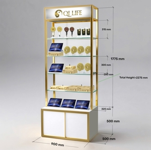 Luxury Beauty Salon Light Display Shelf Cosmetics Nail Skin Care <b>Stand</b> Cabinet Store Display Shelf Storage Rack - Product Image 1