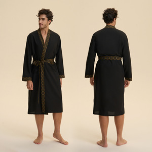 OEM/ODM <span class=keywords><strong>Robe</strong></span> <span class=keywords><strong>de</strong></span> style moyen-oriental <span class=keywords><strong>sexy</strong></span> et tendance pour <span class=keywords><strong>homme</strong></span>, ample et décontractée, pour couple, tenue <span class=keywords><strong>de</strong></span> printemps, manches longues, shorts, vêtements <span class=keywords><strong>de</strong></span> détente - Product Image 6