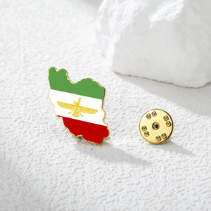 Broche drapeau historique de l'Iran pour collectionneurs, carte de l'<span class=keywords><strong>Empire</strong></span> persan, broche drapeau Lion et Soleil avec la mer de la Caspienne et le Golfe Persique - Product Image 3