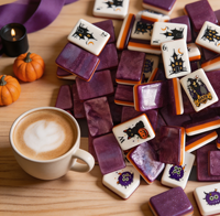 Ensemble de Mahjong Américain en Acrylique Cristal Moderne Premium, Tuiles Thème Halloween, Écologique, OEM ODM Marque Privée, Vente en Gros, 4 Joueurs