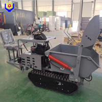 Mini-dumper chenillé à moteur essence/diesel 5,5 CV, chargeur frontal, capacité de charge élevée 500 kg, boîte de vitesses Huade 3F+1R, hydraulique