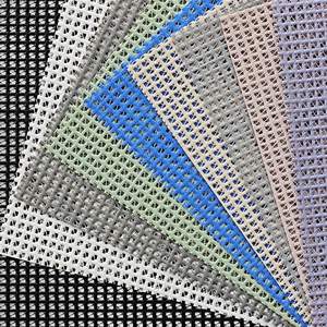 Material/9X9 bahan kain jala poliester berlapis PVC warna untuk pagar pengaman jala yang dapat ditarik untuk bayi dan hewan peliharaan - Product Image 1