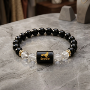 Pulsera de cuentas de ónix negro con dije de escorpión, cuentas de cristal elásticas, joyería para la muñeca, regalo del zodiaco - Product Image 5