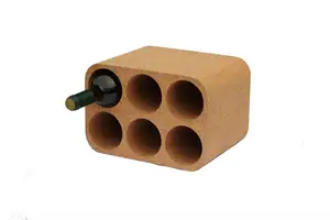 Natural Honey 100% Cork Wine Storage Rack Bottle Holder With Wine Glass Holder