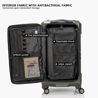 Valise de voyage mobile à plateau plat avec pochette amovible pour affaires