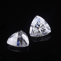 Moissanite blanche de laboratoire SICGEM, pureté VVS1, excellente, taille triligne, certification GRA, dureté 9,25 Mohs, effet de couleur