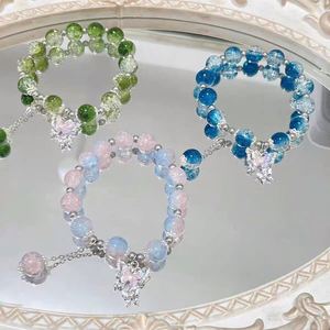 Wholesale Women Stone Bead Glass Beads <b>Bracelet</b> Colorful Crystal <b>Beaded</b> Butterfly Girls <b>Bracelet</b> Ladies <b>Bracelet</b> - Product Image 3