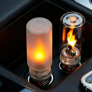 Luce notturna a LED con fiamma tremolante USB, in vetro smerigliato trasparente, effetto fiamma simulata <span class=keywords><strong>per</strong></span> auto, casa, stanza, laptop, PC, decorazione <span class=keywords><strong>per</strong></span> feste - Product Image 4