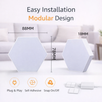 Paneles LED Hexagonales RGB para Pared, Control por Voz y Aplicación Inteligente, Sincronización Musical, Luz Modular para Configuración de Juegos, Decoración de Dormitorio y Estudio