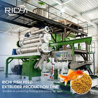 Ligne de production d'aliments pour poissons RICHI - Ligne de production d'aliments pour poissons flottants entièrement automatique d'une tonne par heure