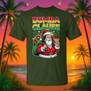 Camiseta navideña Bumba Clause Jamaican Santa con diseño de humor negro - Product Image 3