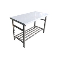 Table de travail pliable en acier inoxydable Guanbai 201/304 avec revêtement autonettoyant, résistante à la corrosion et à haute capacité de charge