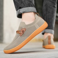 Chaussures de course souples et respirantes pour hommes, à semelle souple zéro drop, avec large embout, style pieds nus, à enfiler, pour la conduite et la marche, mocassins plats de grande taille