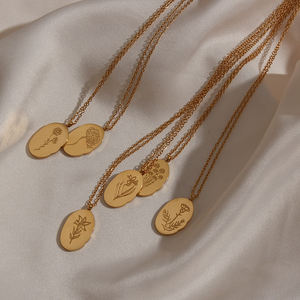 Collar con Colgante <span class=keywords><strong>de</strong></span> Piedra Natalicia <span class=keywords><strong>de</strong></span> 12 Meses, Diseño <span class=keywords><strong>de</strong></span> Flores <span class=keywords><strong>de</strong></span> Moda, Chapado en Oro <span class=keywords><strong>de</strong></span> 18K, Joyería <span class=keywords><strong>de</strong></span> Acero Inoxidable Resistente al Deslustre, Envío Directo - Product Image 3