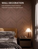 Panneaux Acoustiques Effet Bois 100% Fibre de Polyester Haute Densité 0.9 NRC avec Adhésifs pour Studio d'Enregistrement et Maison