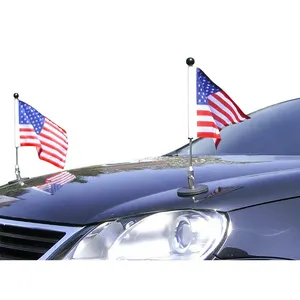 Produk baru Harga Murah sublimasi 100% poliester sisi ganda iklan semua negara kendaraan kustom Magnet mobil bendera