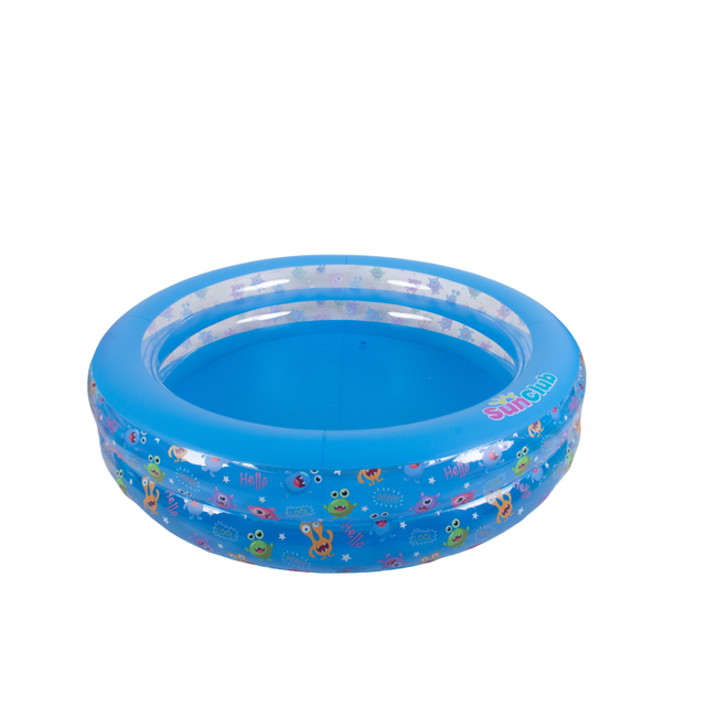 3-layer PVC Inflatable Ocean Theme Kids Play Pool with Fish