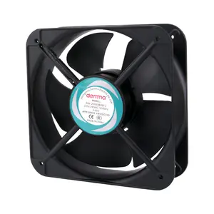 Ac110V 220V High Power Black Plate Wall Mounted Exhaust Fan With Square Plate Industrial Axial Flow Fan