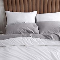Parure de lit en coton tissé 100 %, 4 pièces, certifiée OEKO-TEX, 300 fils, pour hôtels, personnalisable avec logo, toutes saisons, vente en gros à prix réduit