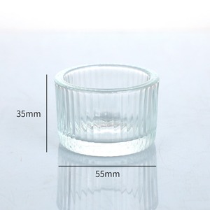 Élégants mini porte-bougies en verre transparent à rayures verticales colorées pour mariages et Saint-Valentin - Product Image 5