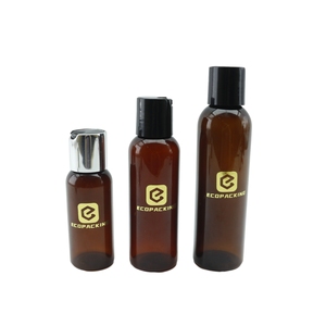 Luxury 1oz 2oz 4oz 5oz 8oz Round Shape Amber Pet Shampoo <strong>Plastic</strong> <strong>Squeeze</strong> <strong>Bottles</strong> with White Black Flip Disc Caps - Product Image 3