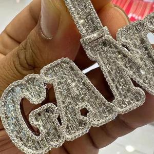 <span class=keywords><strong>Pendentif</strong></span> personnalisé GANK en moissanite, argent 925, <span class=keywords><strong>émeraude</strong></span>, <span class=keywords><strong>diamant</strong></span> VVS, bijoux hip-hop, pendentifs moissanite pour homme, pour cadeau - Product Image 2
