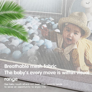 Parc pour bébé moderne avec barrière de sécurité, grand carré, portable, en tissu maillé, pour chambre à coucher et salon - Product Image 5