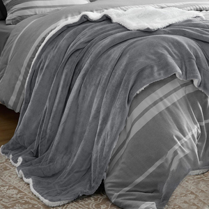 Biểu Tượng Tùy Chỉnh Siêu Mềm Dày Rắn Màu Hai Lớp Flannel Sherpa Lông Cừu Bé Ném Chăn Phong Cách Hiện Đại Cho Nhà Sử Dụng - Product Image 6